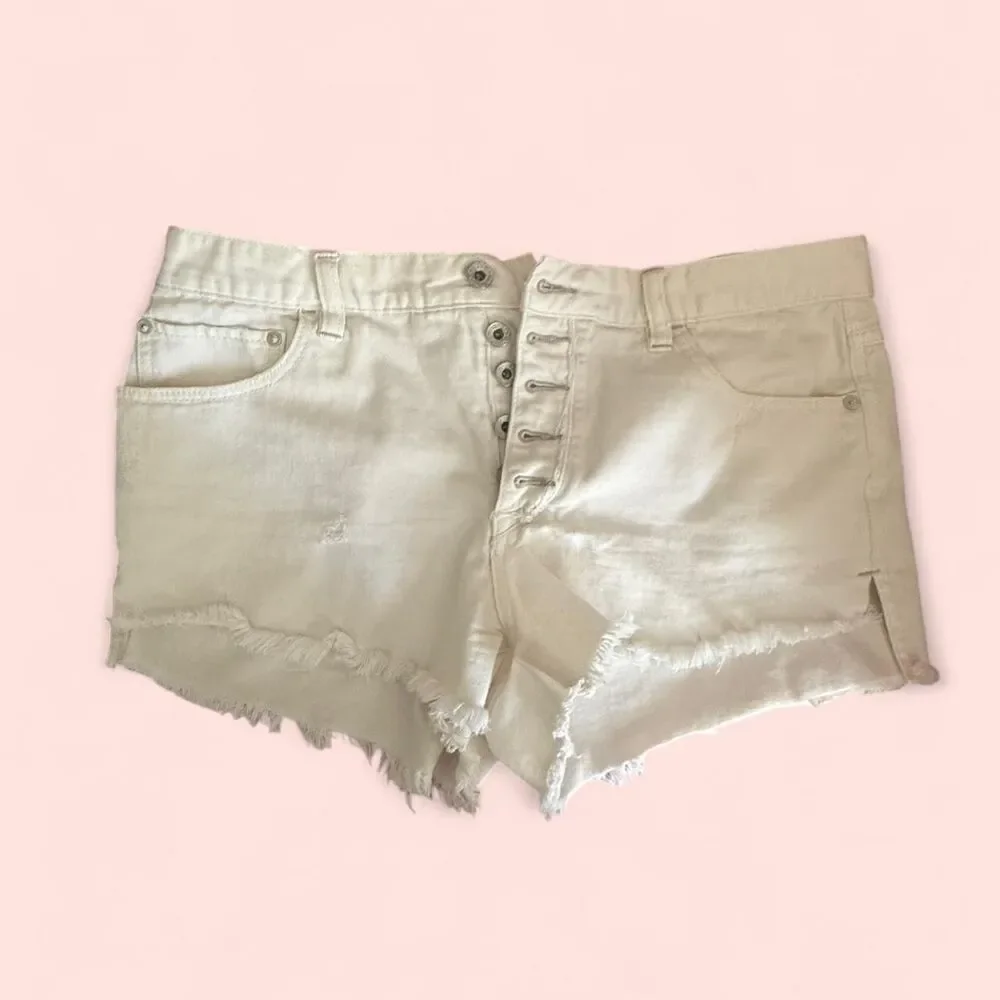 Free-people Women's White and Cream Shorts